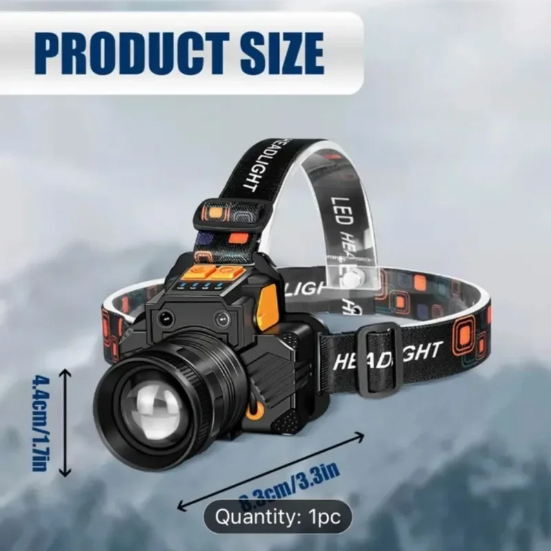 LED Induction Headlamp Portable Work Light USB Rechargeable Multifunctional Head Torch LED Head Flashlight for Camping Hiking