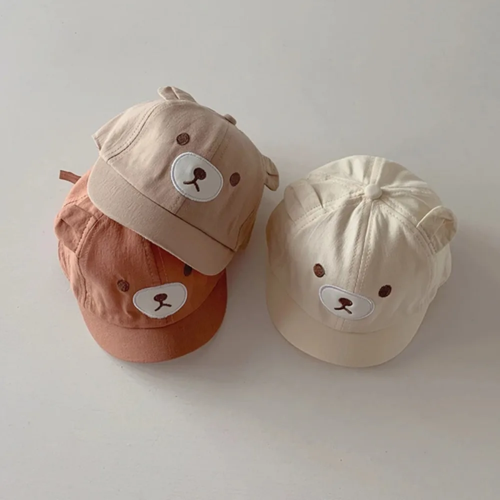 Casual With Ears Baby Hat Cartoon Bear Cotton Baseball Cap Adjustable Sun Hat Toddler Girls Boys