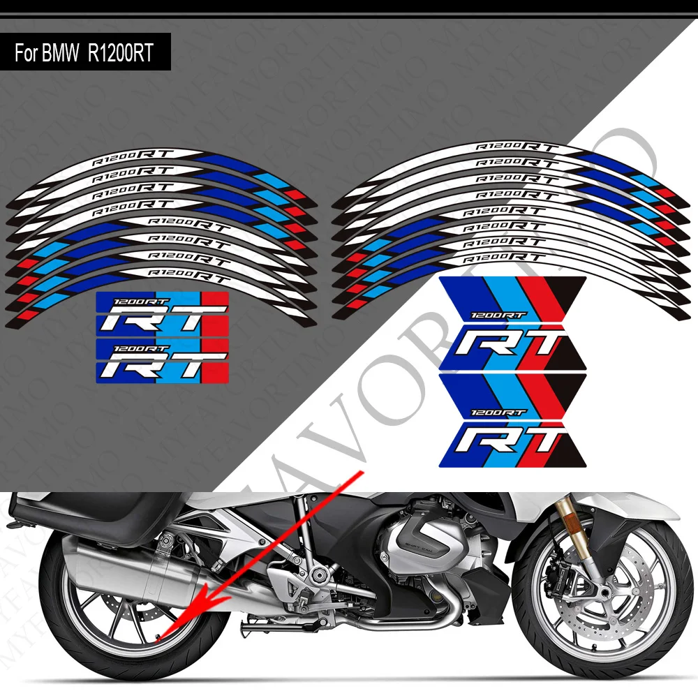 Per BMW R1200RT R 1200 RT Moto Rilievo del Carro Armato Olio Combustibile Kit Ginocchio Carenatura Parafango Tronco Bagagli Custodie Protezione Adesivi 2022-2024