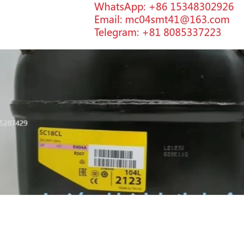Refrigeration Compressor SC21CL SC‑18 104L2322 2123 R404AFor Science Popularization Display Cabinet Cooling Equipment Spare Part