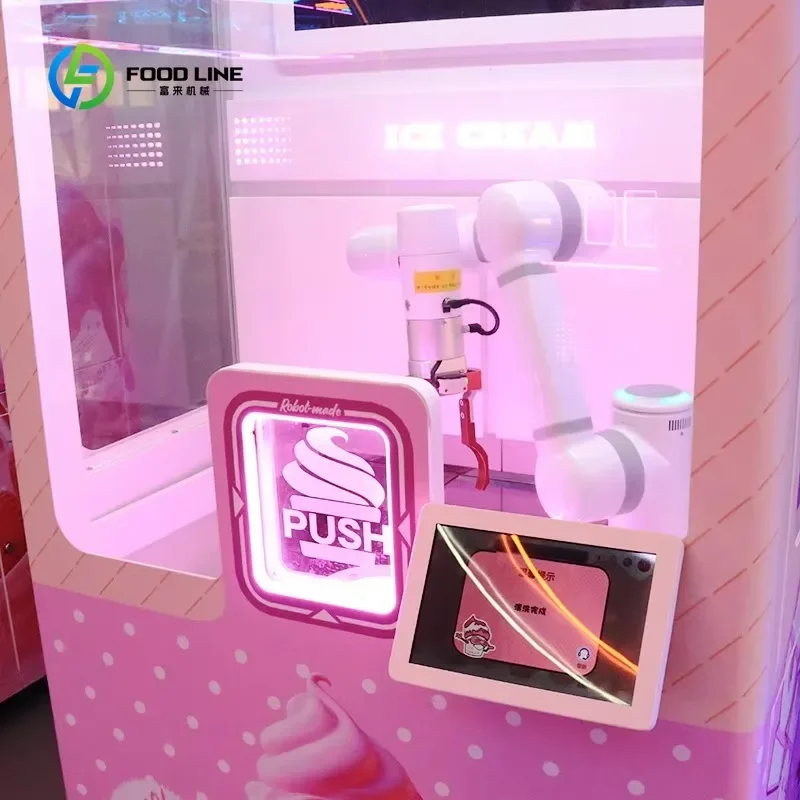 Robot soft ice cream vending machine soft service outdoor Italian ice cream vending machine for sale wholesale price