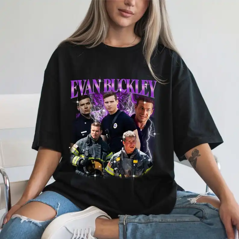 Evan Buckley T-Shirt - TV Show Inspired Apparel - 9-1-1 T Shirt, 9-1-1 Merch, Evan Buckley Tee, Evan Buckley Gift