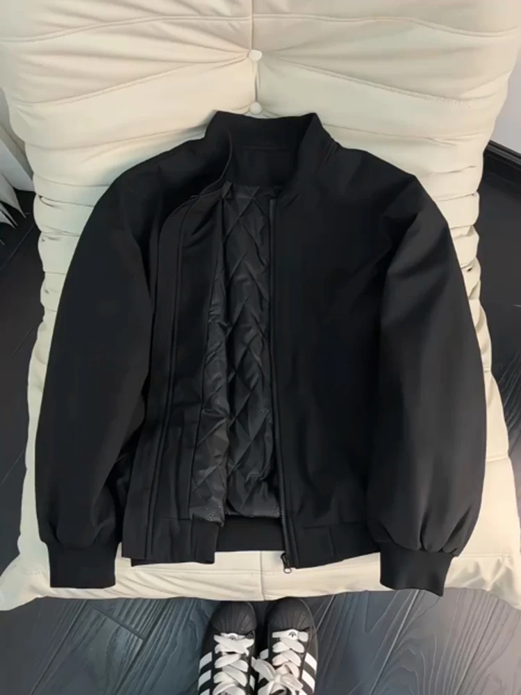 

Bla Thiened, теплое хлопковое мужское пальто Jaet, осень-зима, американский летный джет, бейсбольное пальто, свободный крой, длинная молния све