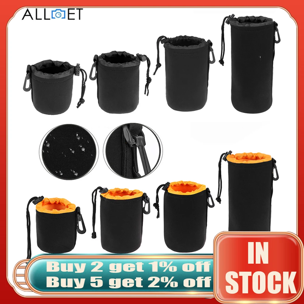 Alloet Camera Lens Bag Full Size Sml Xl Neopreen Waterdichte Soft Video Camera Lens Opslag Pouch Tassen Case dslr Lens Protector