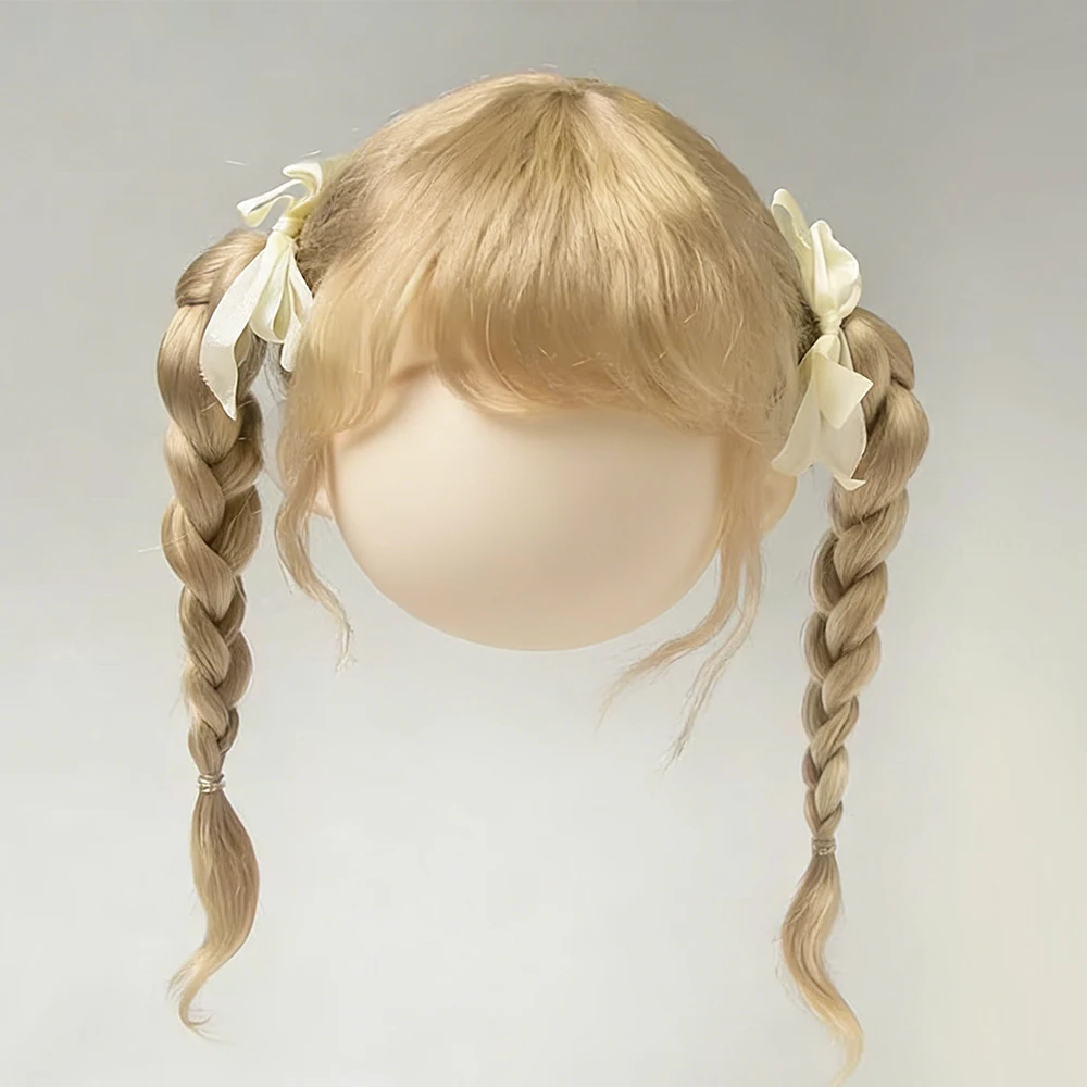 ブライス人形かつらソフト波状カーブエア前髪ロングヘアショートヘア高ポニーテールビッグサイズヘッド人形 DianDian かつら 9-10 インチ