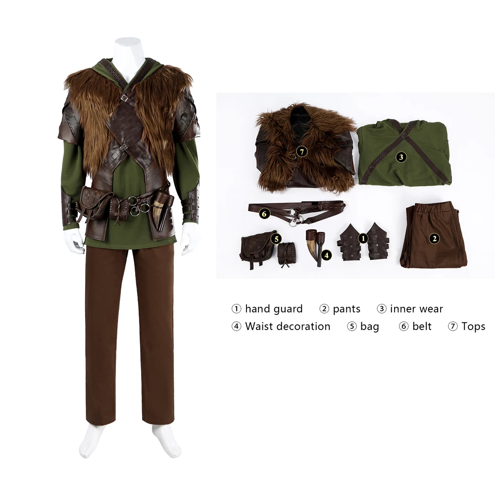 

Live Version Hiccup Cosplay Fantasy Clothing Suits Movie Train Dragon Costume Disguise Adult Men Fantasia Roleplay Party Outfits