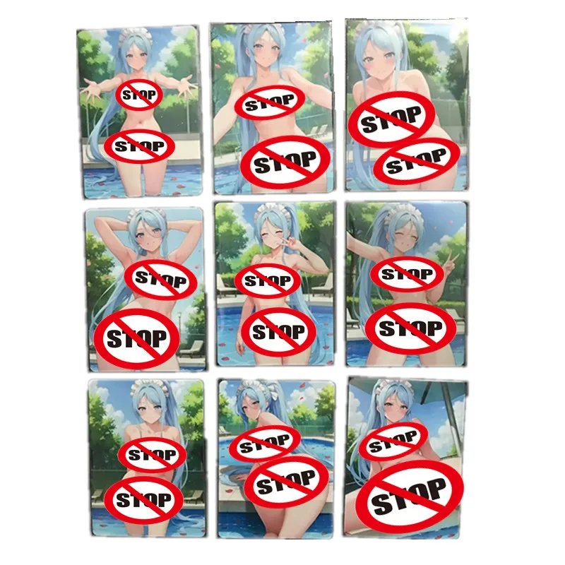 9Pcs/set Anime Cards The Seventh Prince ACG Nude Sexy Homemade Cards Classic Games Toys Gift Collection Cards