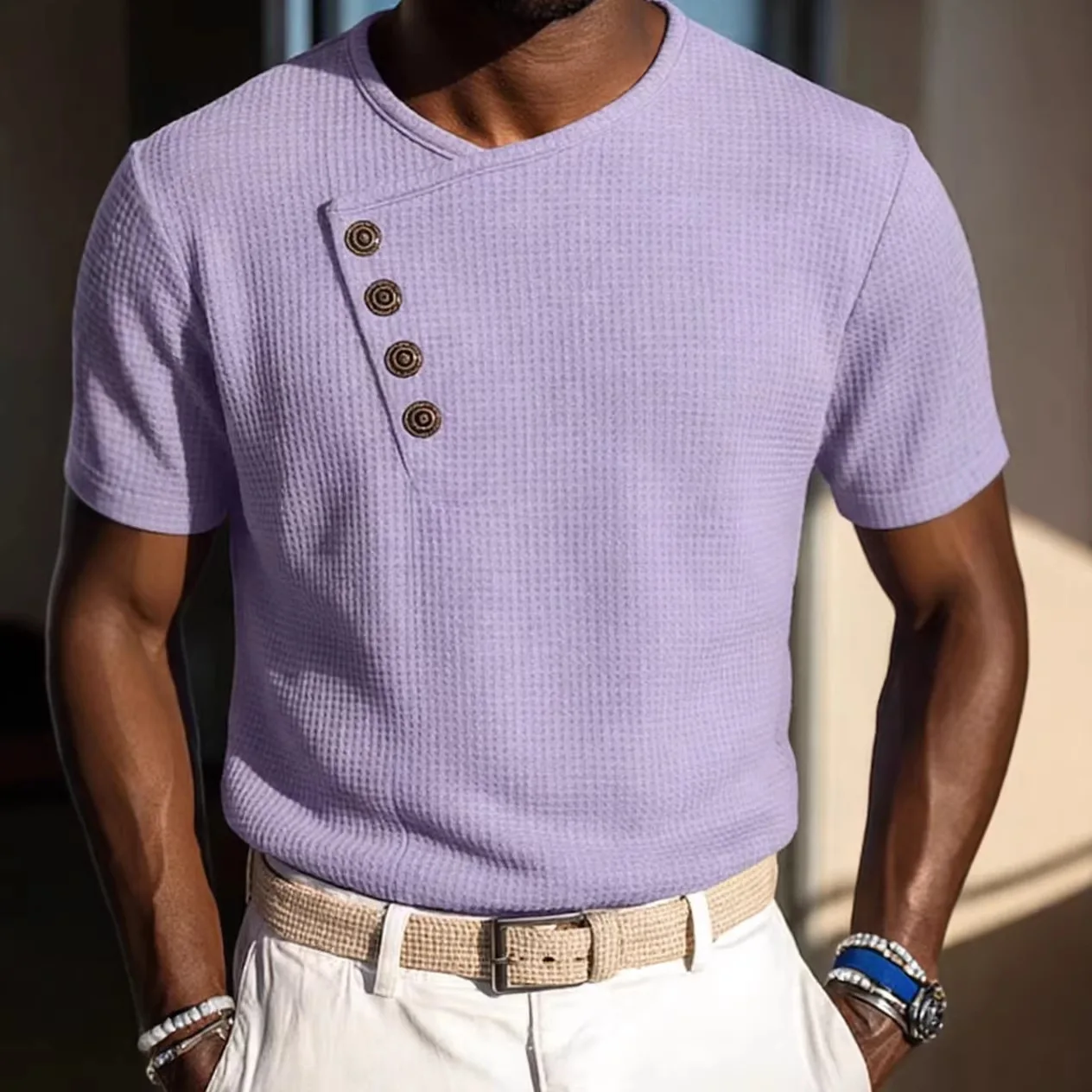 

2026 Summer New Men's Short Sleeve T-Shirt Men's Casual Versatile Top Trend