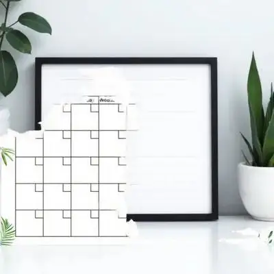 

1 Set Transparent Acrylic Dry Erase Weekly Planner Simple Message Wall Decor Cubicle Organizer Erasable Notepad Office Supply