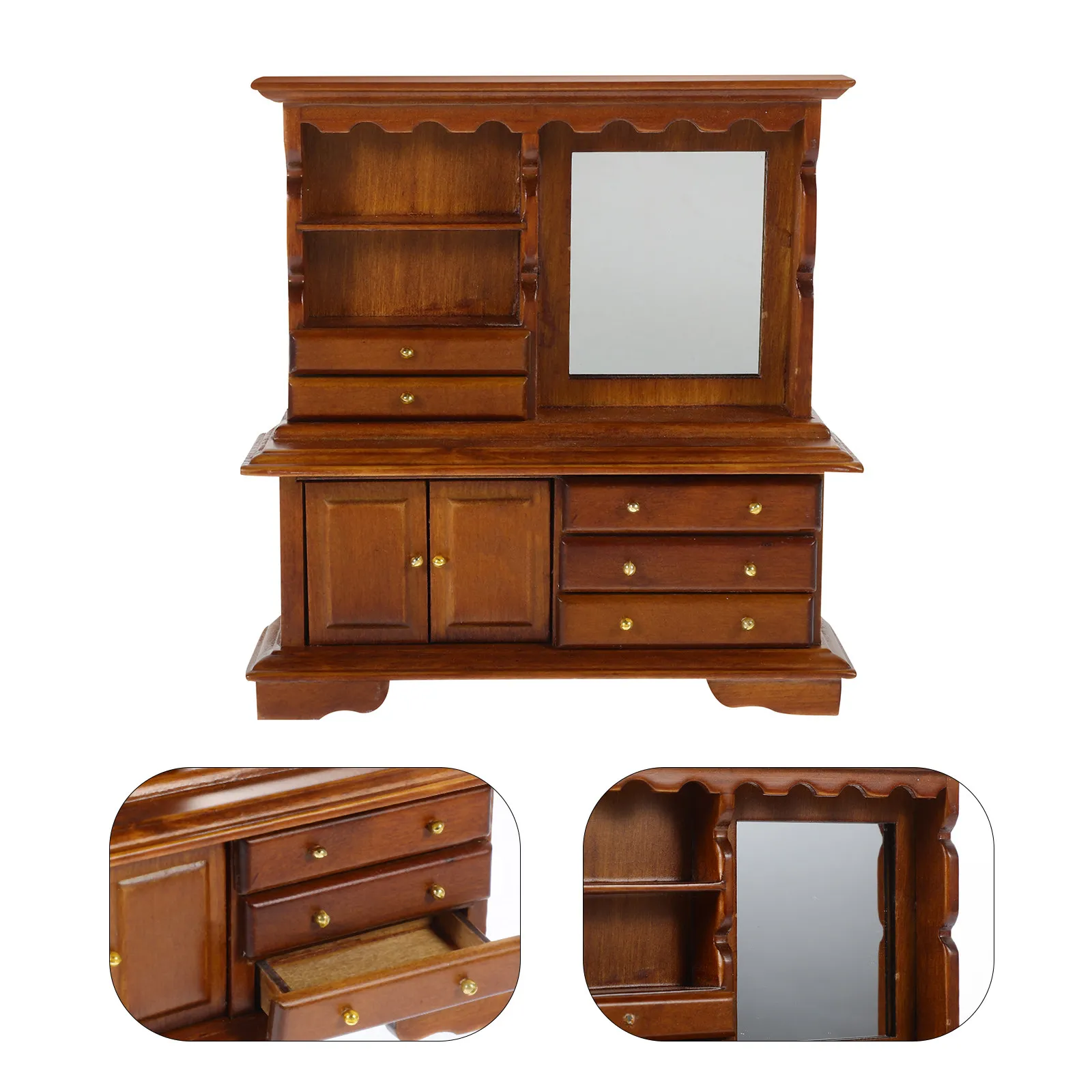 

Wooden Mini Dresser for Miniature House Furniture Decoration Small Size Lovely Appearance Perfect Bedroom Tiny Dresser