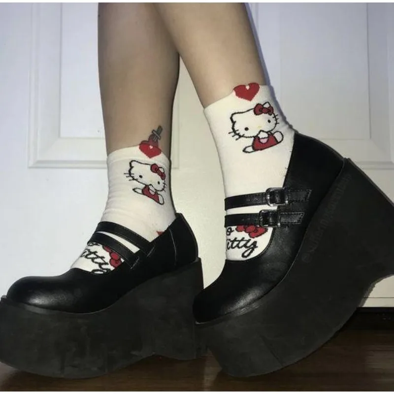 Women Pumps Mary Jane Super High Heel Platform Wedge Spring Ladies Sandals Belt Buckle Classic Sweet Punk Female Lolita Shoes