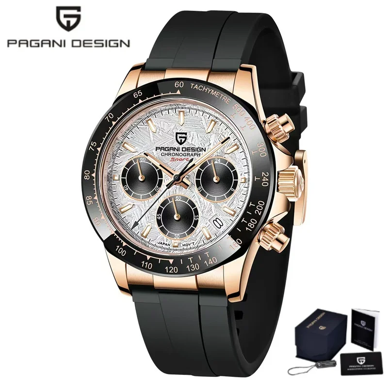 PAGANI DESIGN Male Luxury Watch Turquoise Blue Dial Sport Chronograph Quartz Wristwatch Automatic Date Waterproof Mens Watch