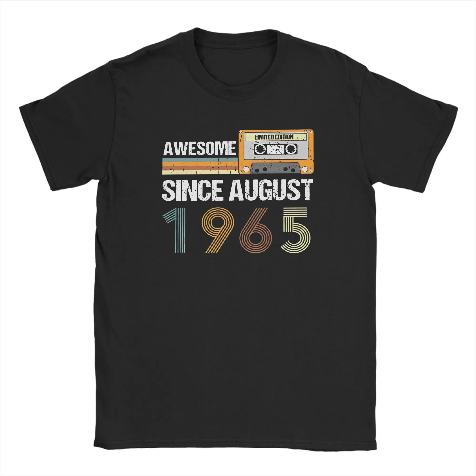 

Men's Awesome Since August 1965 Made in 1965 August Birthday Quotes T Shirts Summer T-Shirt Crew Neck Tee Shirt Plus Size 6XL