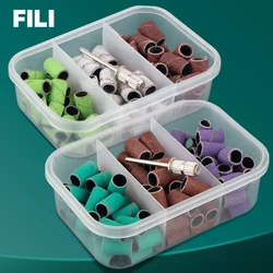 FILI 80# 120# 180# 240# Zebra Sanding Bands with Nail Drill Bit Accessory for Nail Polishing Removal Manicure Tool Sets