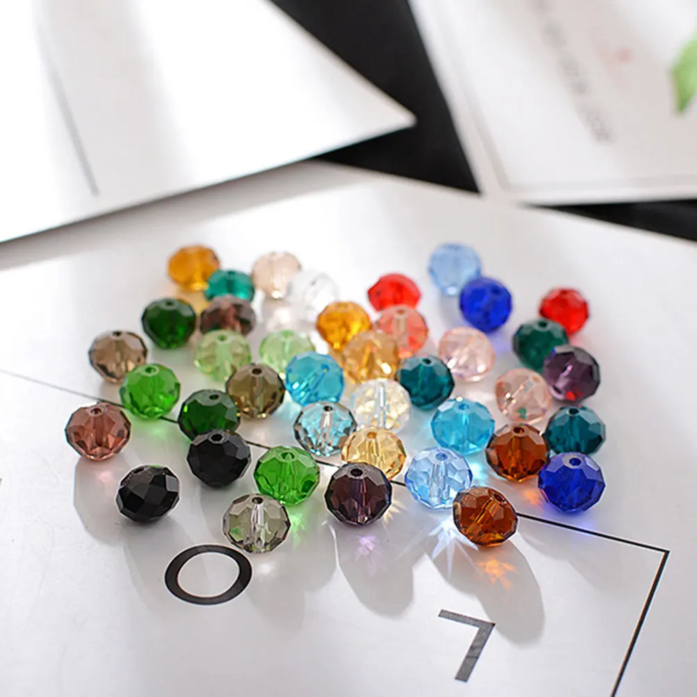 

500Pcs Crystal Glass Beads 10 Colors Flat Round Beads DIY Jewelry Making Kit Bracelet Necklace Craft Glass Bead