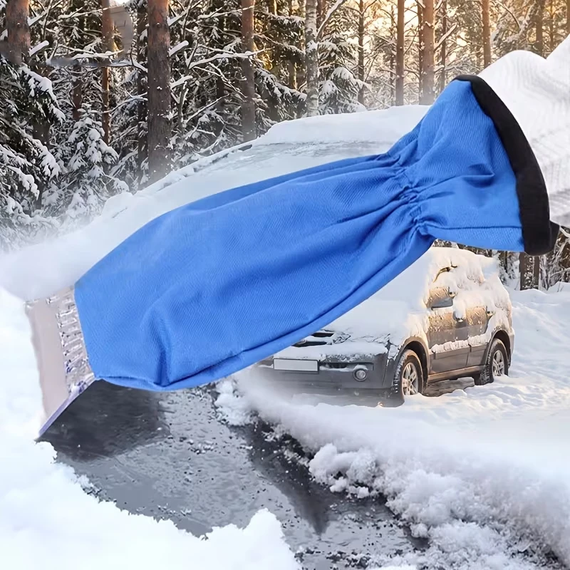 Portable Automotive Snow Ice Scraper Glass And Windshield De-Icer Stylish Winter Car Accessory Winter Essential For Trucks SUVs