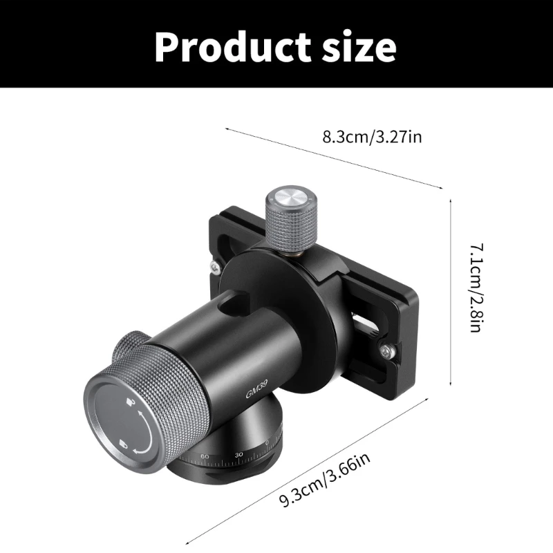 Monopod Gimbaled Head Tripod Mount for Long Telephoto Lenses 90°Tilt Monopod Head Arca Clamp 360°Pan