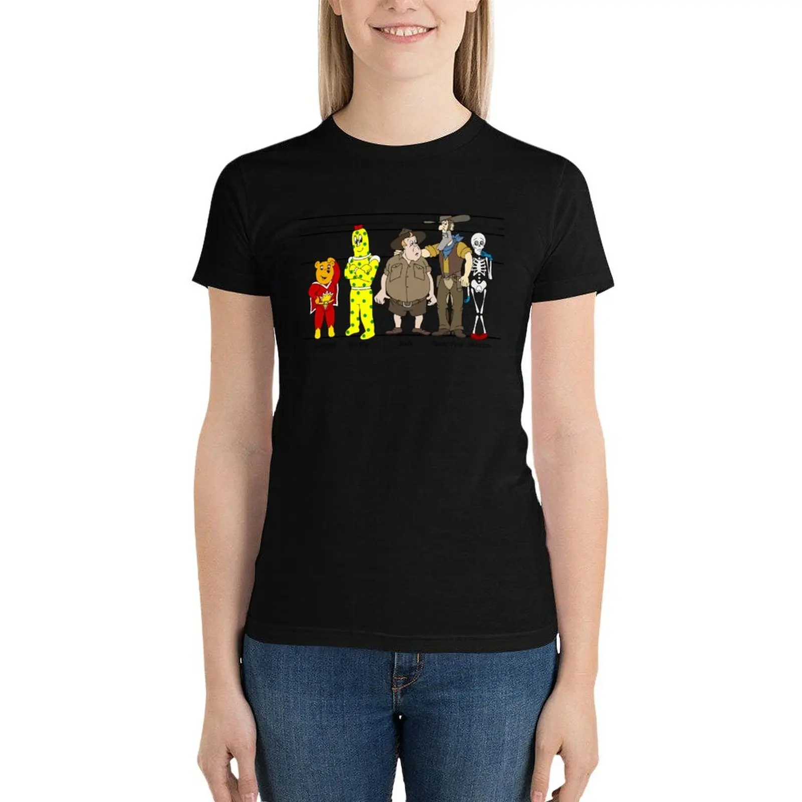 Super Ted Line-Up T-Shirt Vintage Kleding Koreaanse Mode T-Shirts Mode Vrouw Blouse 2024