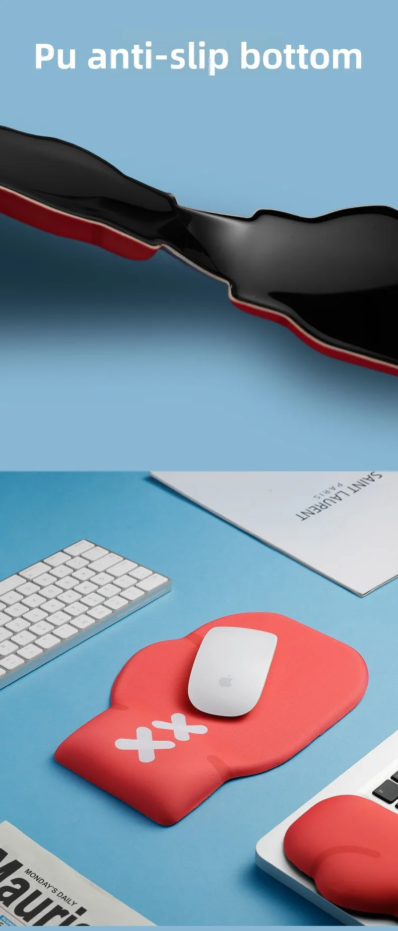 Boxhandschuh Silikon-Handgelenkauflage Mauspad Coole Ergonomische Schreibtischunterlage für Büro und Gaming Einzigartiges Sportdesign – Detail 3