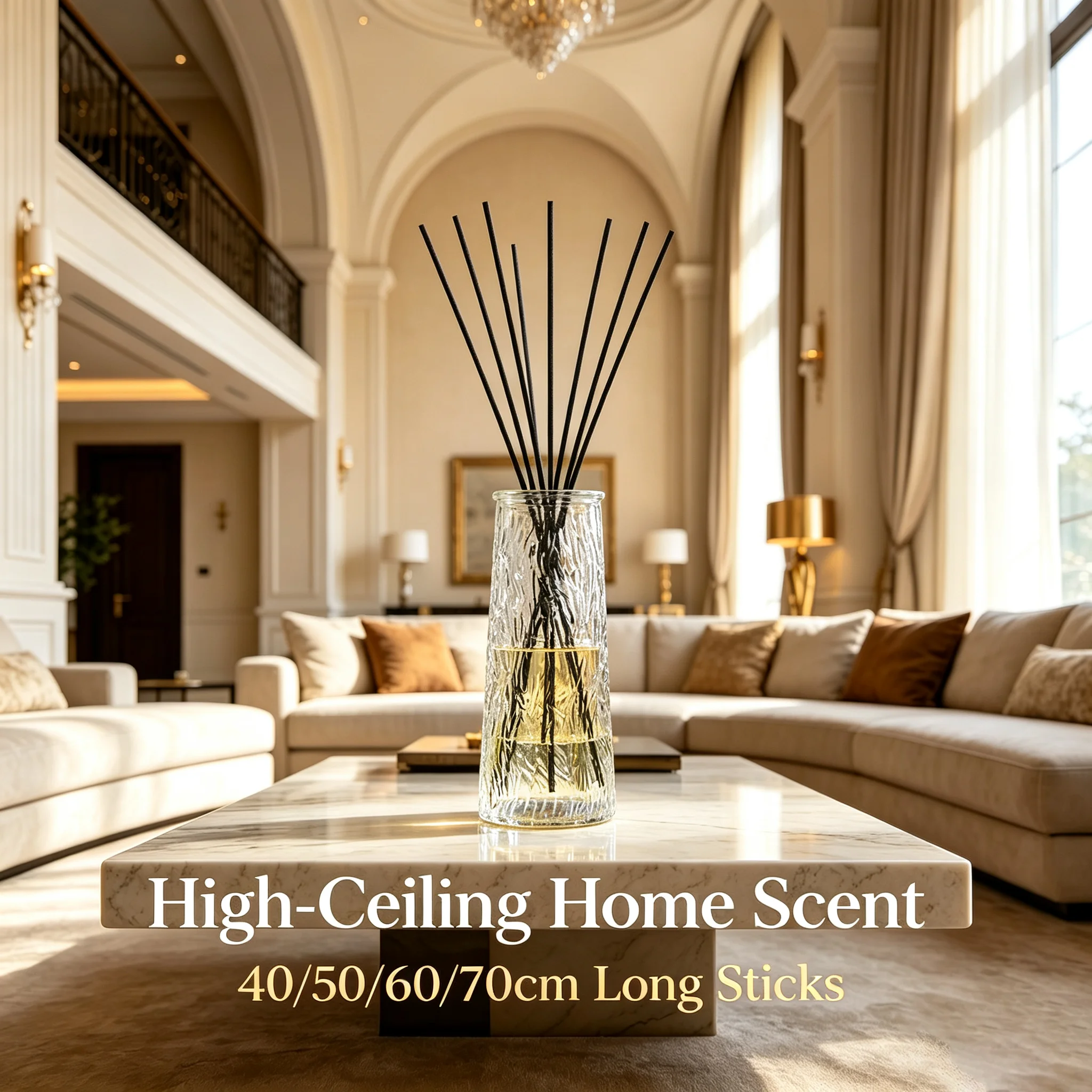 Black Fiber Reed Diffuser Sticks 3mm 40/50/60/70cm Long Volatile Rods For Large Villa High‑Ceiling Home Aroma Oil