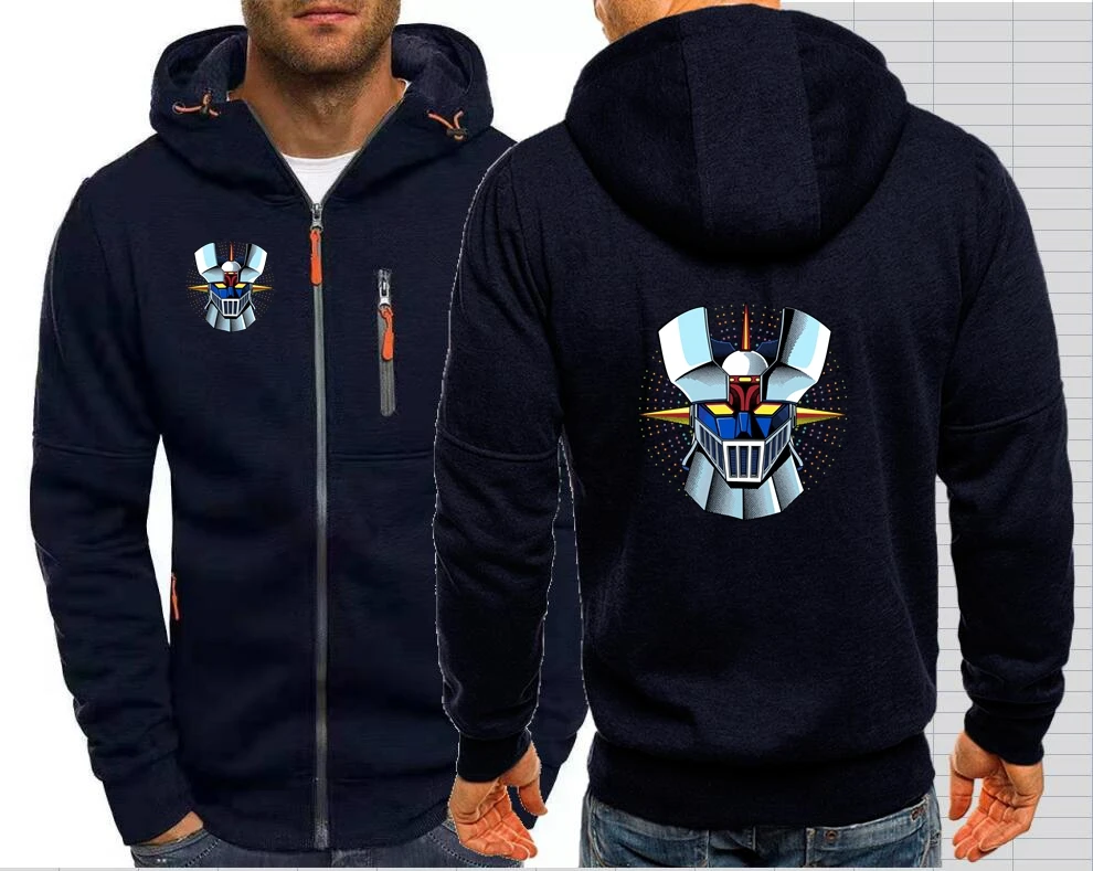 Mazinger Z Anime Men Jackets Hoodies Coats Old Manga Robot Movie  Zipper Sweatshirts Male Jacket Mens Clothing Outerwear