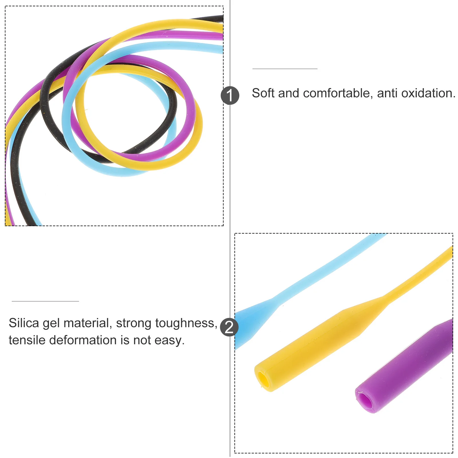 

4pcs Eyeglass Strap Holder Non-Slip Silicone Sunglass Chain For Reading Glasses Outdoor Sports Hiking Fishing Biking Eyewear