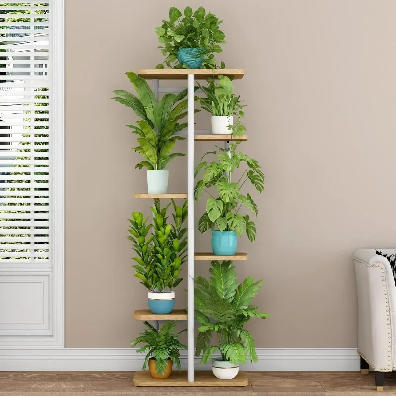 Plant Stand 6 Tier 7 Potted Multiple Flower Pot Holder Shelf Indoor Outdoor Planter Display Shelving for Patio Garden Corner