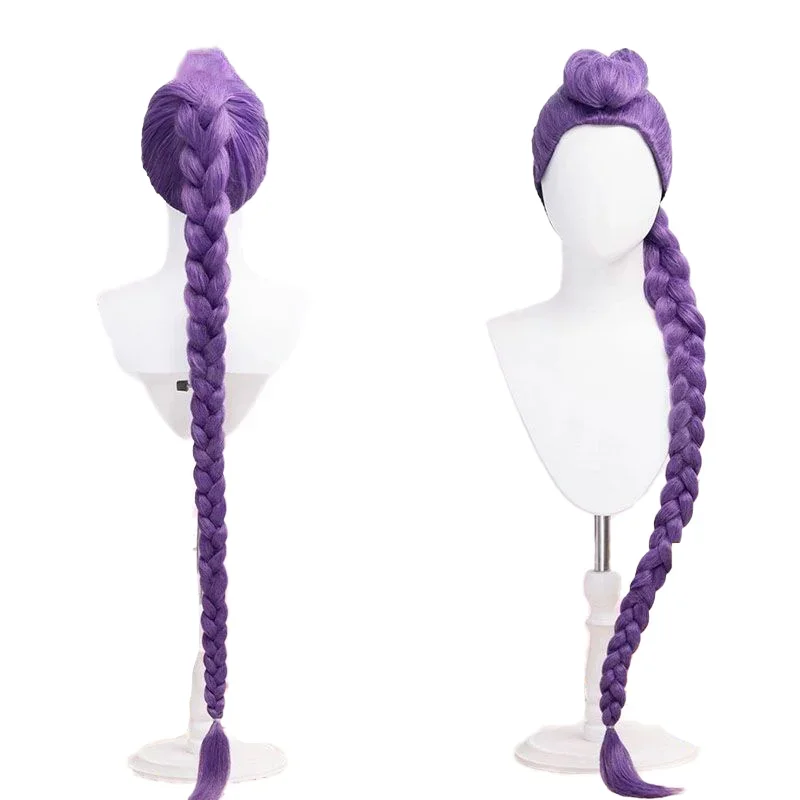 Anime Kpop Singers Thick Braided Costume Wigs Long Purple Braids Wig Halloween Cosplay Props Halloween Wigs Props