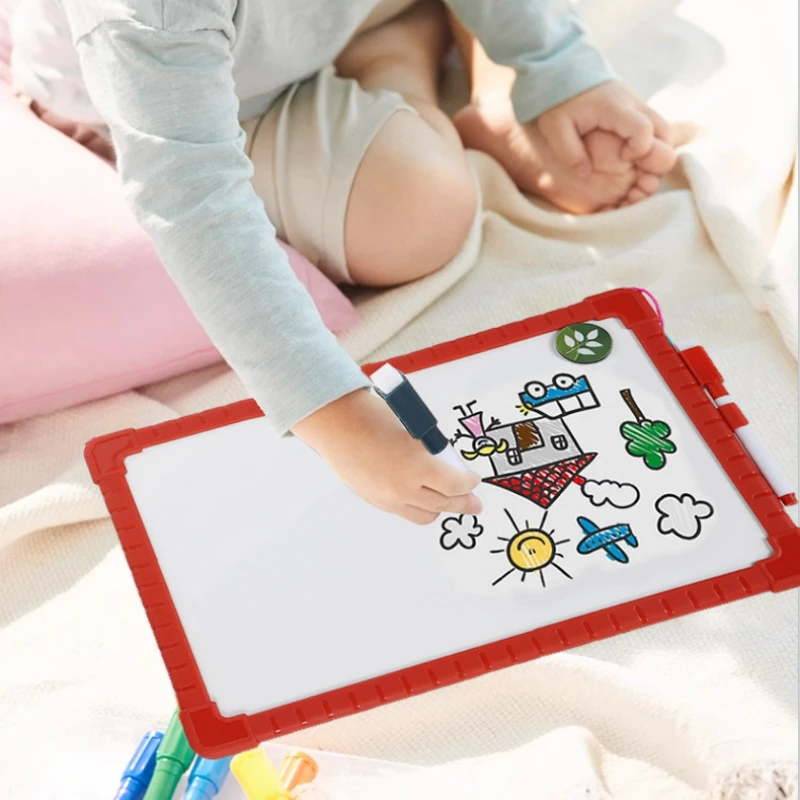 Versatile Magnetic Whiteboard - 35x25cm Erasable Writing Board with Hanging Rope - Educational Toy for Children and Home Office