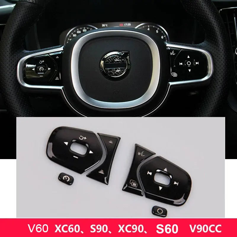 For Volvo S90 XC60 V90 S60 XC90 v90 v60 steering wheel trim sequin frame button interior trim supplies Decorative car stickers