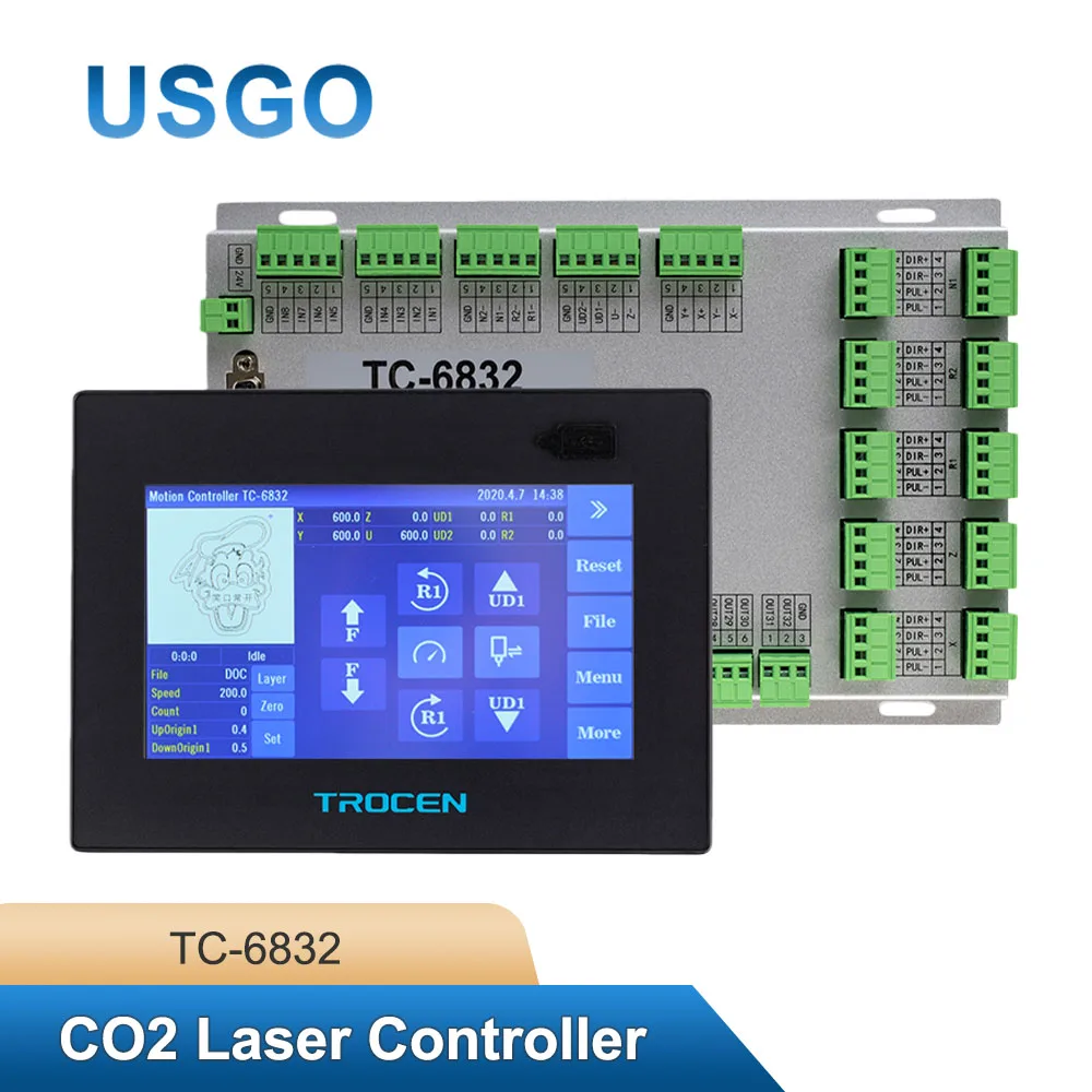 

USGO Trocen TC6832 Spindle Cutting Vibrating Knife Control System Co2 Laser Controller for Engraving Machine High Speed DSP