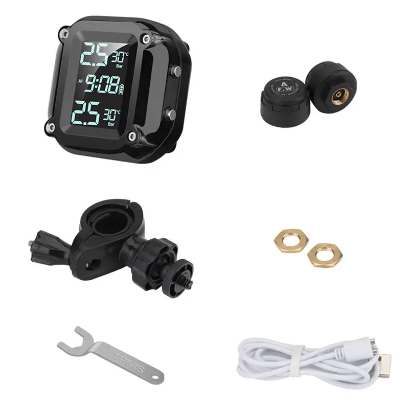

Motorcycle Tire Pressure Combination Digital Display TPMS Sensor For Tire Pressure Monitoring