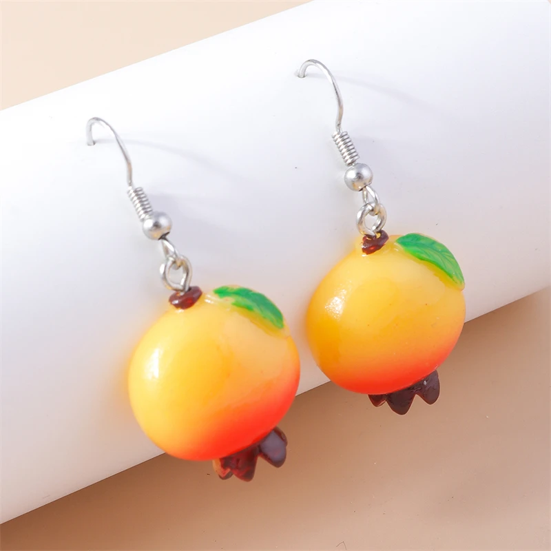 Fashion Summer Fruit Drop Earrings for Women Resin Banana Strawberry Cherry Dangle Hooks Earrings Girls Party Jewelry Gifts