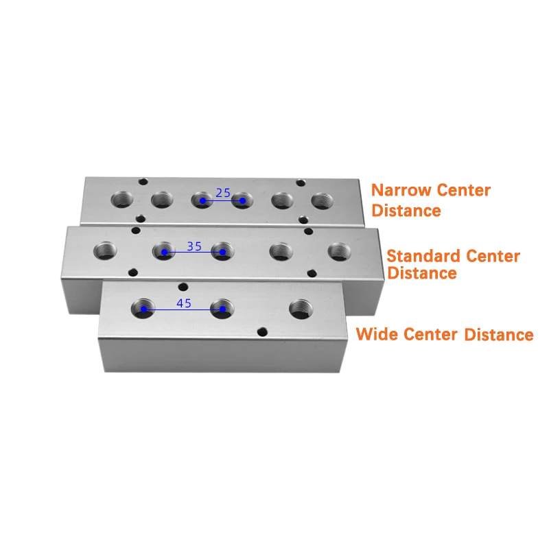 Distributor Manifold 40x40 G1/2 to G1/4 Thickened Split Teeth Exhaust Source Oil Water Distribution Shunt Block Straight-Through