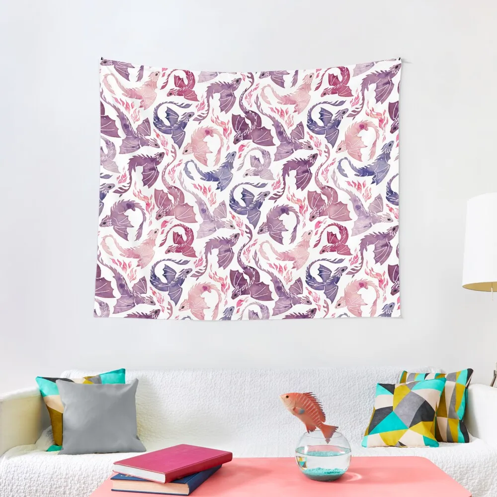 

Dragon fire pink & purple Tapestry For Bedroom On The Wall Home Decorating Tapestry