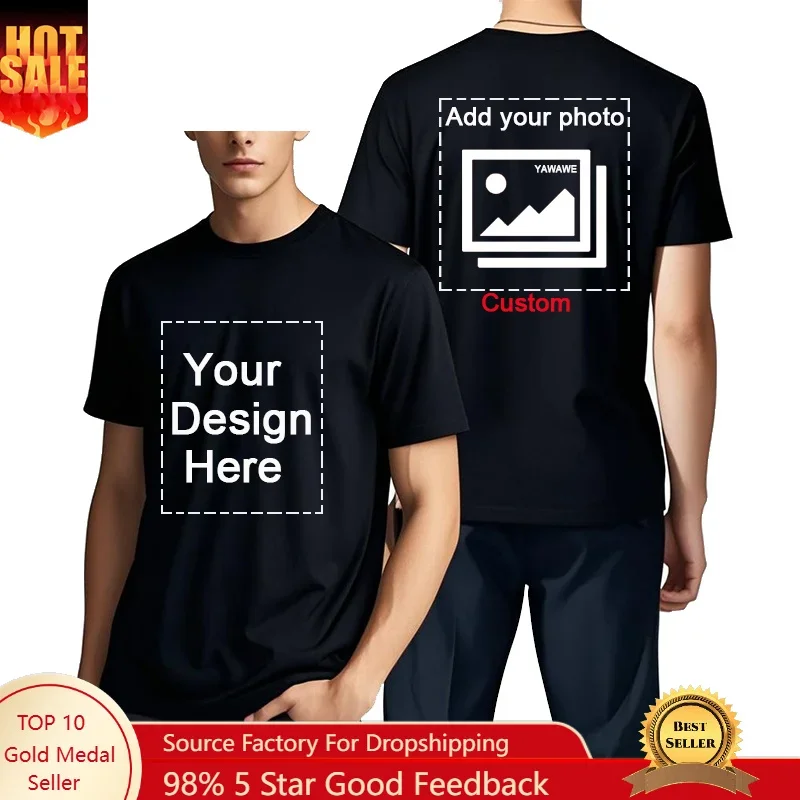 Men's Customizable T-Shirt Crew Neck Comfortable Stylish Fit Personalized Perfect for Men's Designs or Messages Custom T Shirt