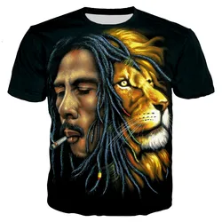 2023 Hot Sale Rapper Bob Marley T Shirt Men/women New Fashion Cool 3D Printed T-shirts Casual Harajuku Style Streetwear Tops
