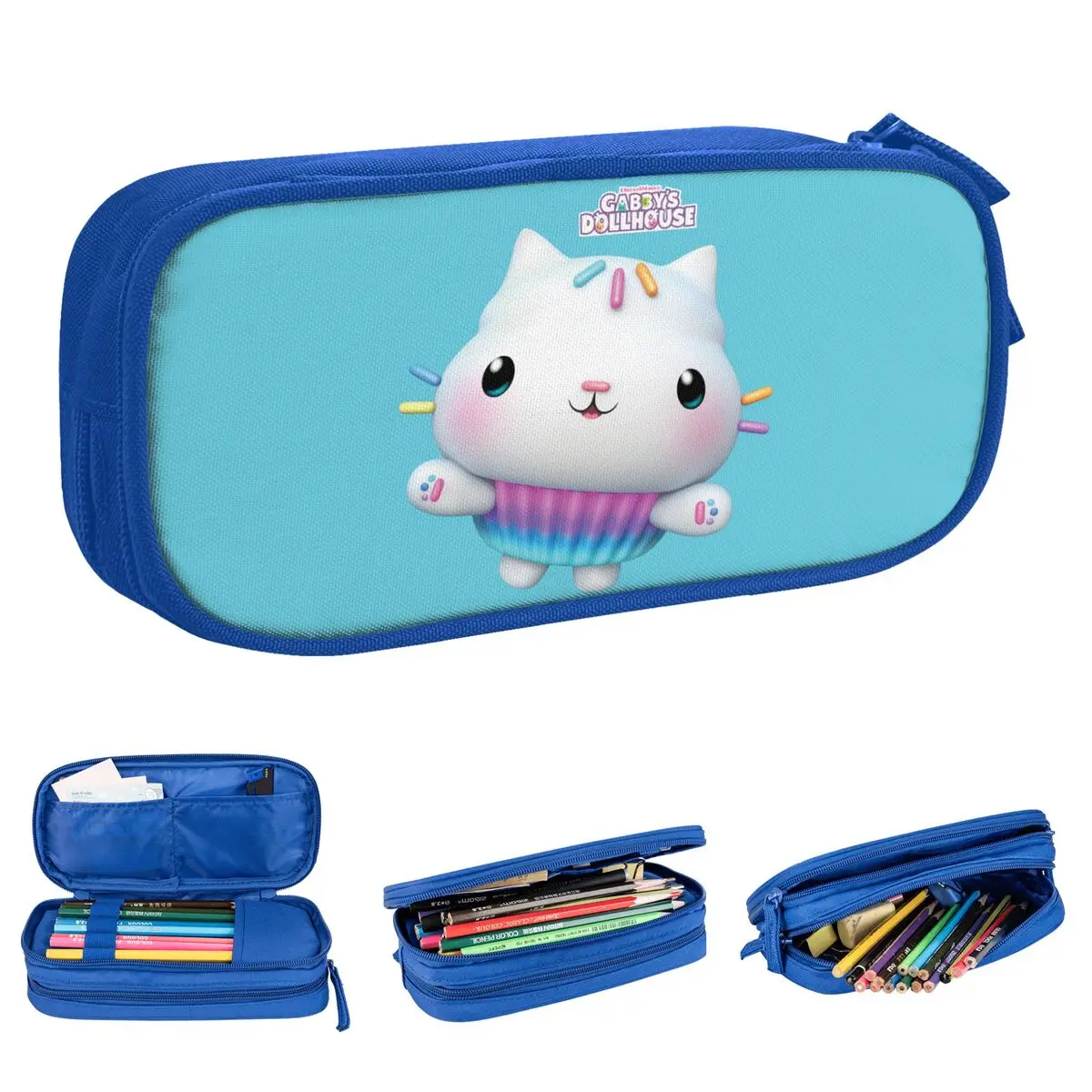 Lovely Gabby Dollhouse Pencil Case Pencil Pouch Pen for Student Big Capacity Pencil Bags School Supplies Gifts Stationery