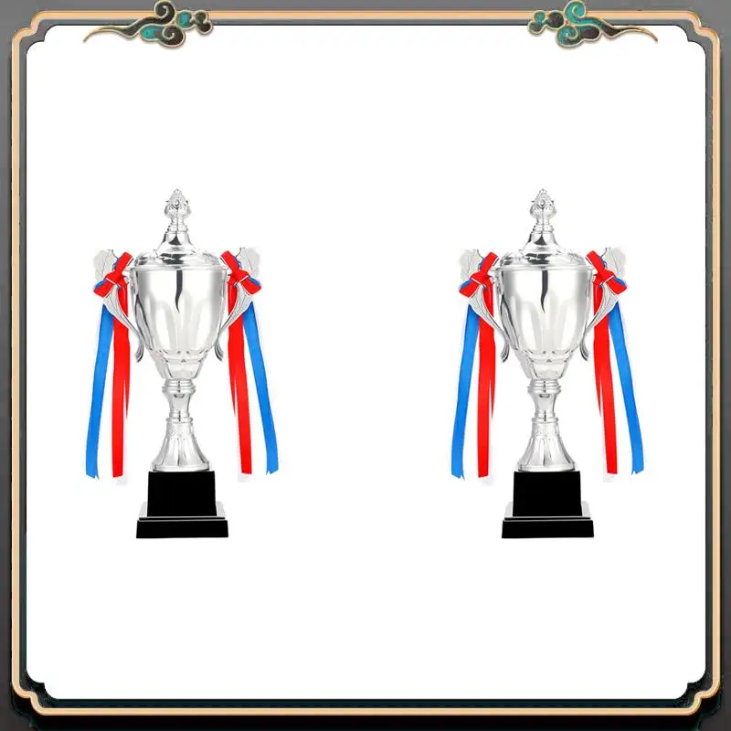 

B11A-2Pc 11.8 Inch Silver Trophy Cup For Sports Meeting Competitions Soccer Winner Team Awards And Competition Parties Favors
