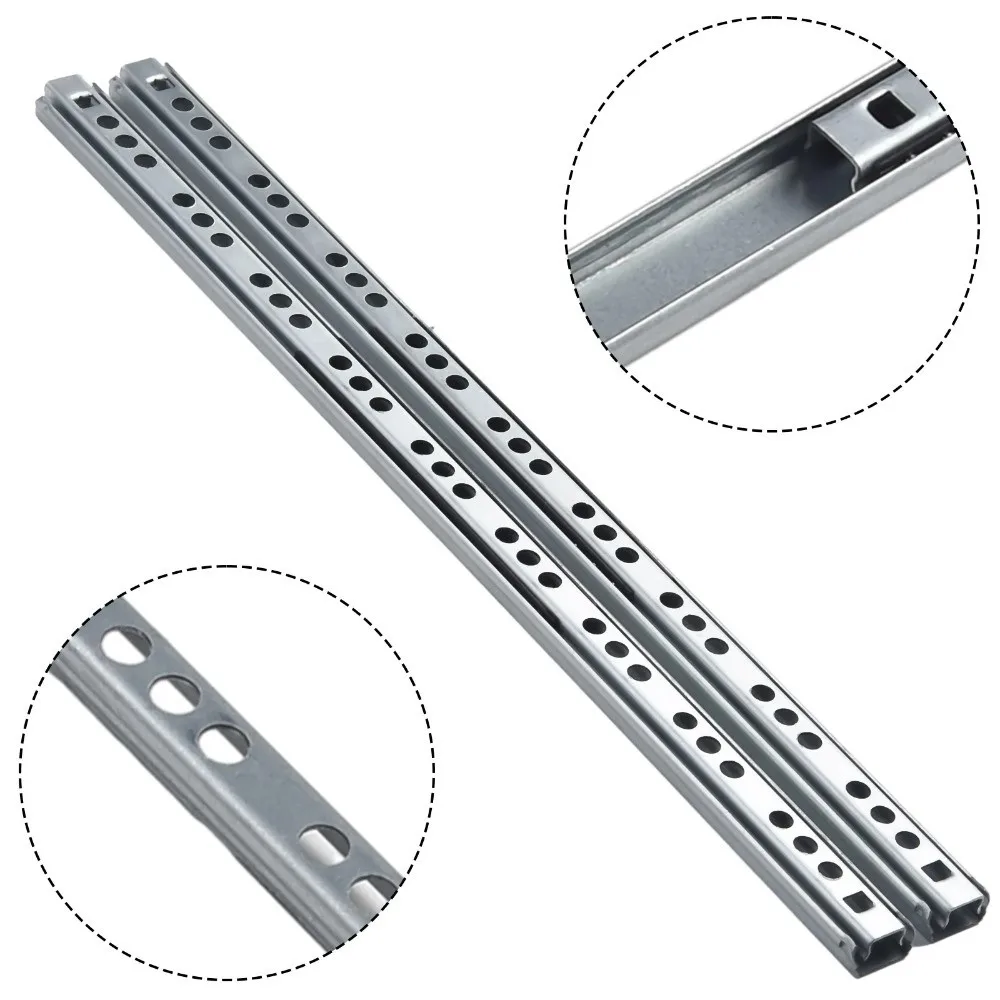 2PCS Smooth Glide Bearing Drawer Slides 17mm Wide Two Way Slide Drawer Rail Hardware Accessories 8