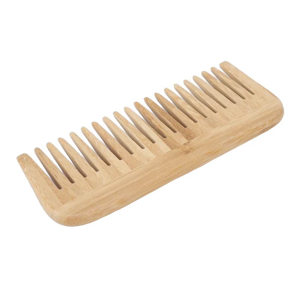 For Salon Safety Wide Tooth Comb Portable Durable Bamboo Comb Lightweight Wet Hair Comb Home Use