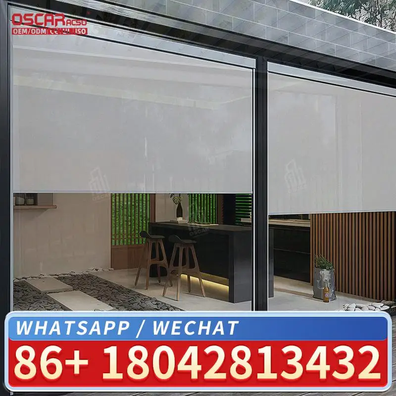 Aluminum Alloy Soundproof Windproof Vertical Rolling Roller Blind Window 5Year Warranty Courtyard Postmodern Design Model 001 Ro