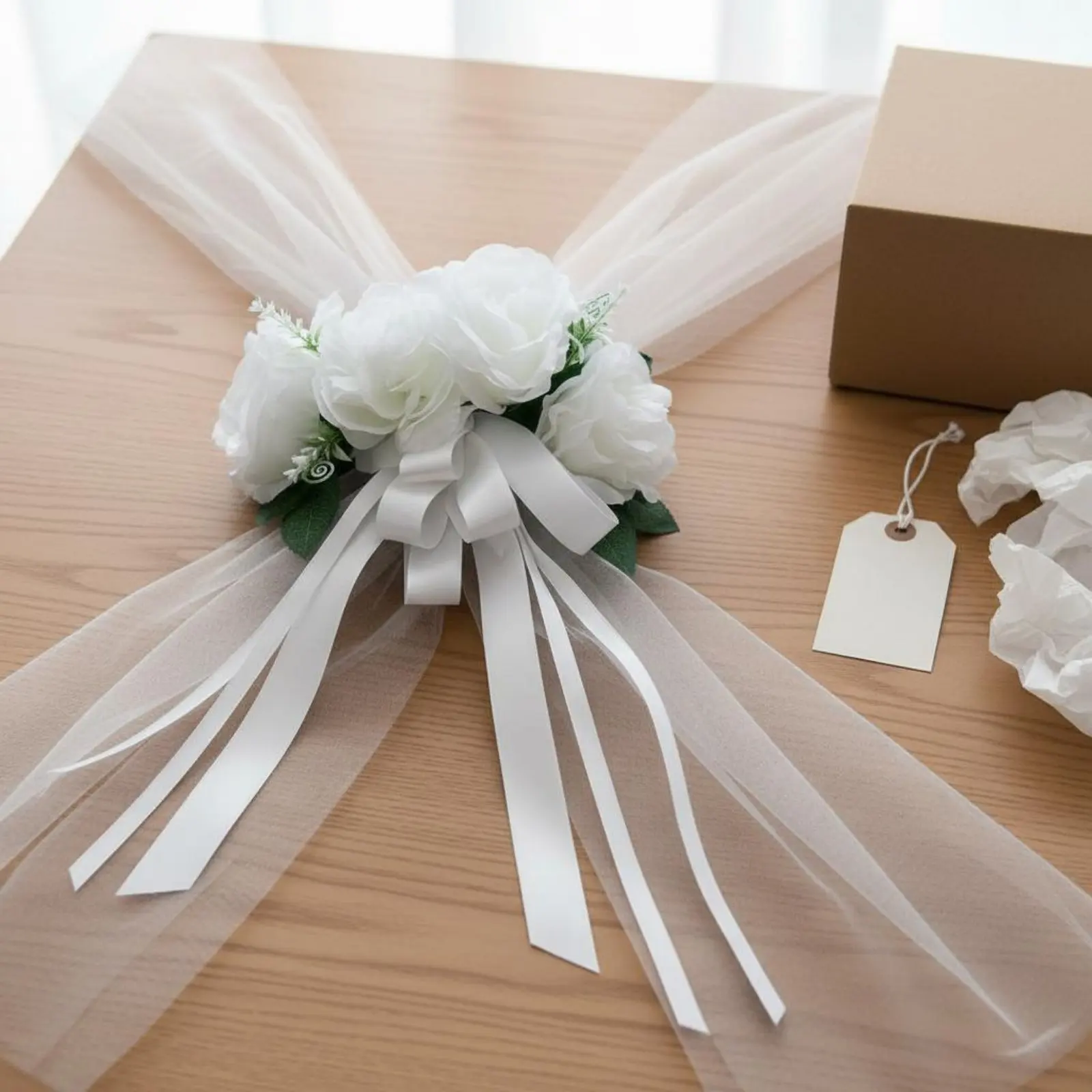 Wedding Car Decoration Set Realistic Artificial Flowers Wedding Car Decoration Kit Easy Installation Vehicle Accessory