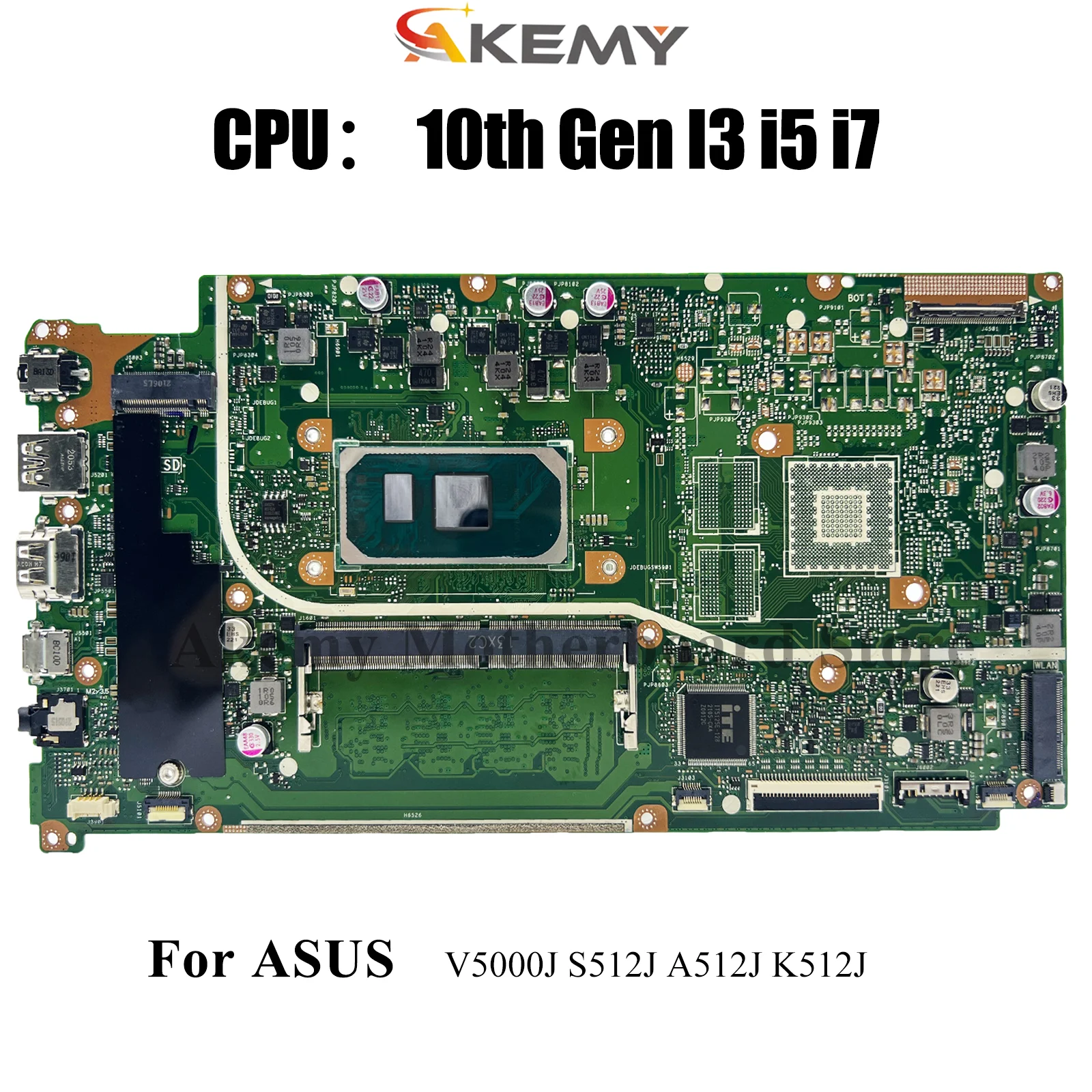 

X512JA Laptop Motherboard For ASUS S512J X512JF X512JAU F512J X512JAW A512J X512J X512JP V5000J Mainboard With 10th Gen I3 i5 i7
