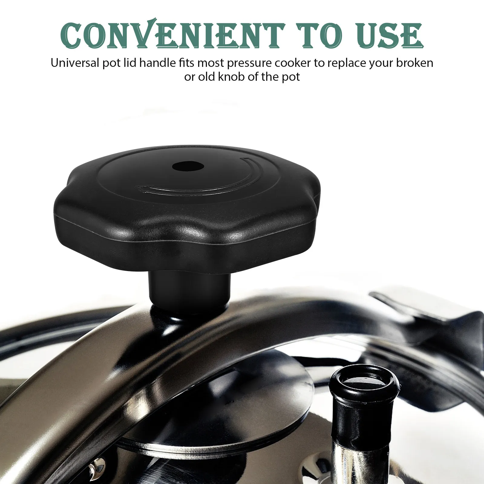 Pressure Cooker Knob Bakelite Heat Resistant Replacement Lid Handle Pot Cover Grip Smooth Edges Easy Install Safe Use