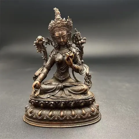 Little Fairy/ Antique Copper White Tara Statue Buddha Statue Home Furnishings Office Decorations Crafts Accessories Gifts
