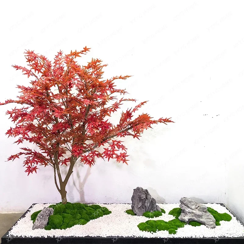 Fake Maple Tree Large Shopping Mall Hotel Green Plant Fake Trees Decoration Wish Indoor and Outdoor Landscape Red Maple Tree