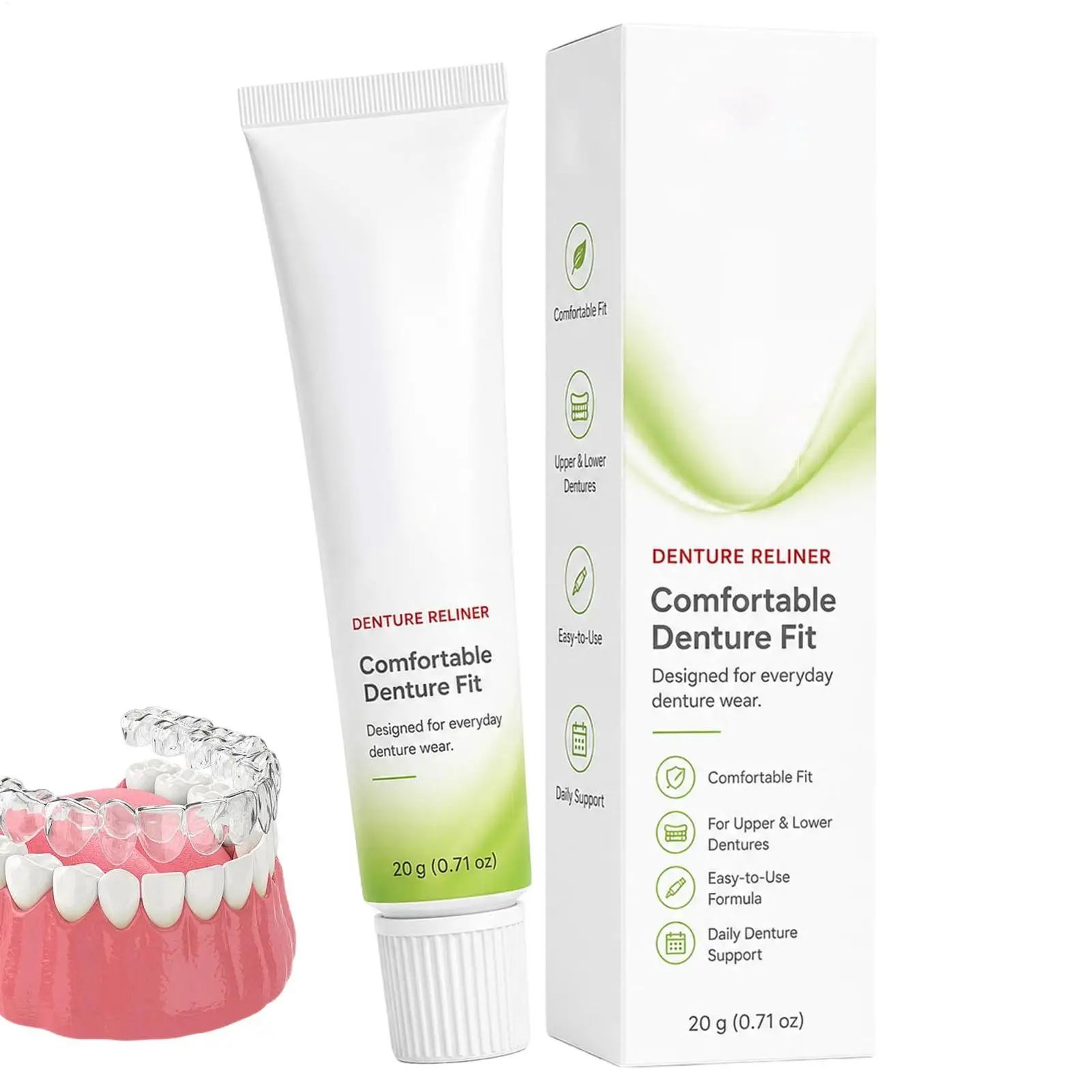 Denture Adhesive Glue Long Lasting Hold Gum Protection Improve Comfort Easy Use Thermoplastic Denture Adhesive Cushion