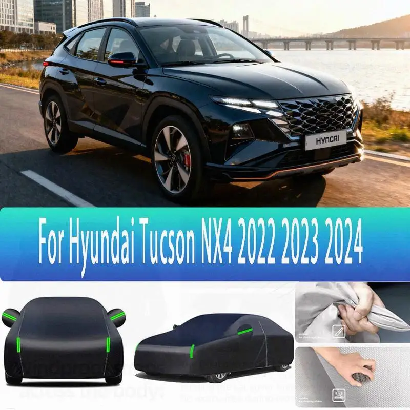 

Для наружной защиты, полная для Hyundai Tucson NX4 2022-2024, водонепроницаемый пылезащитный снежный чехол, солнцезащитный козырек, автомобильные чехлы