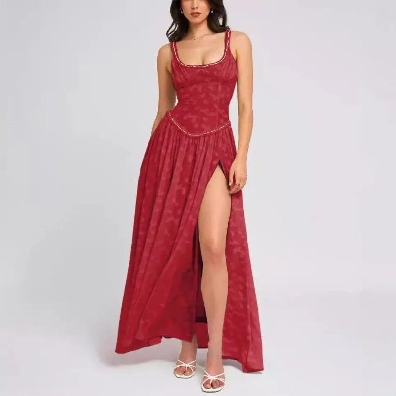 2025 sexy feminino perspectiva chiffon vestido elegante y2k chique cinta u pescoço sem mangas sem costas espartilho vestido de festa verão boho vestido